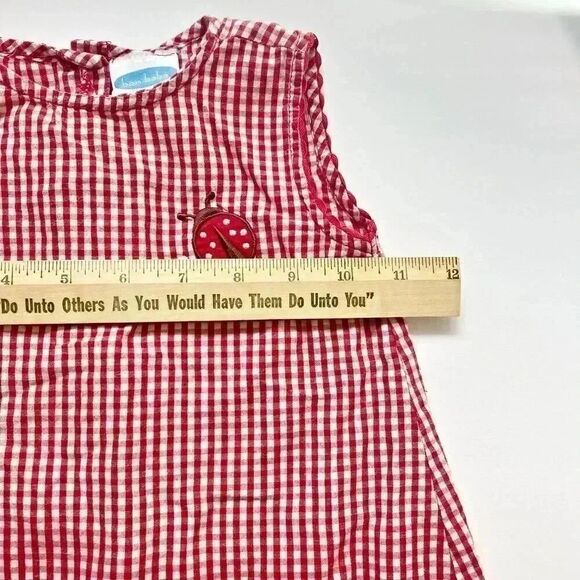 Vintage Bon Bebe Ladybug Gingham Baby Girl Sleeveless Top - Picture 8 of 10